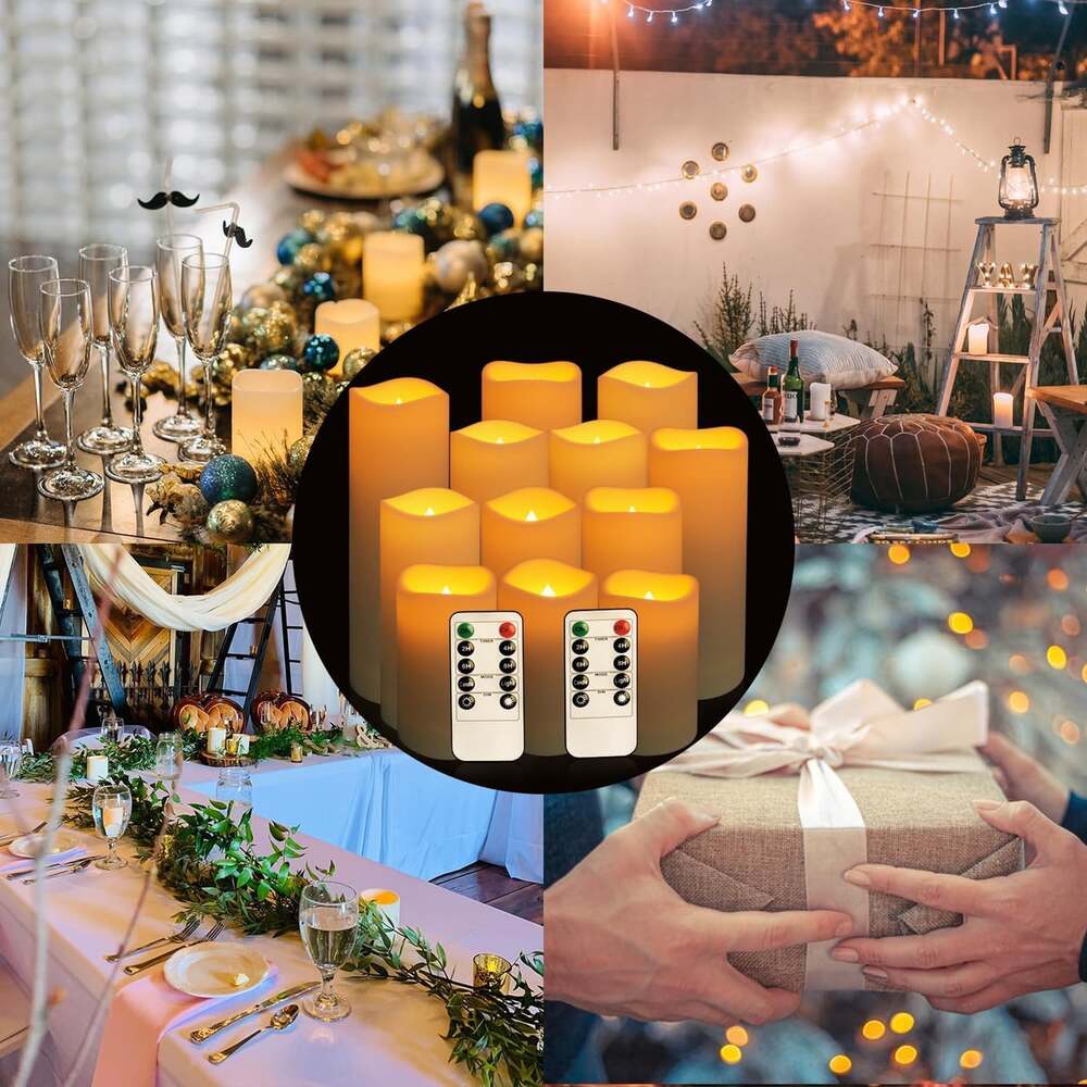 Flameless Candles with Remote Control Waterproof for Outdoors Indoors Battery